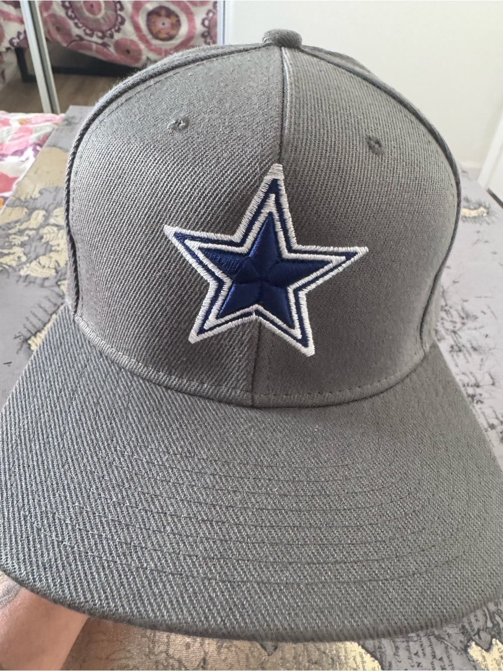 Grey Men's hat Cap with Dallas cowboys blue star. New no tags